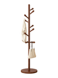 NNETB Solid Walnut Wood Floor Coat Rack - 10 Hooks