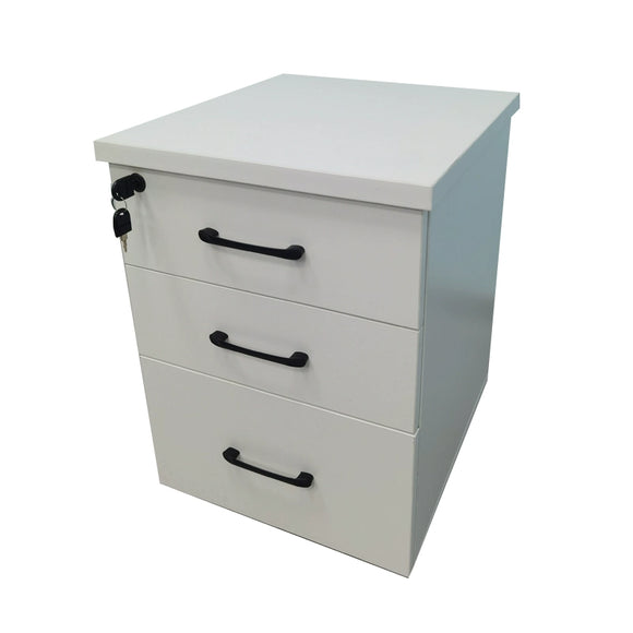 NNETB 3-Drawer Movable Wooden Office File Cabinet with Lock