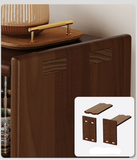 NNETB 60cm Solid Wood Teacup And Coffee Cup Storage Cabinet Black Walnut