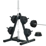 NNETB Heavy-Duty Household Barbell Plate Rack - Black Olympic Weight Storage