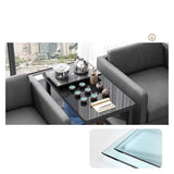 NNETB Glass Mobile Side Table with Wheels