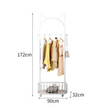 NNETB White Cat Ears Nordic Clothes Hanger with Basket