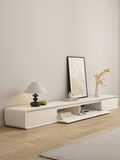 NNETB Cream Solid Wood TV Cabinet & Coffee Table Set