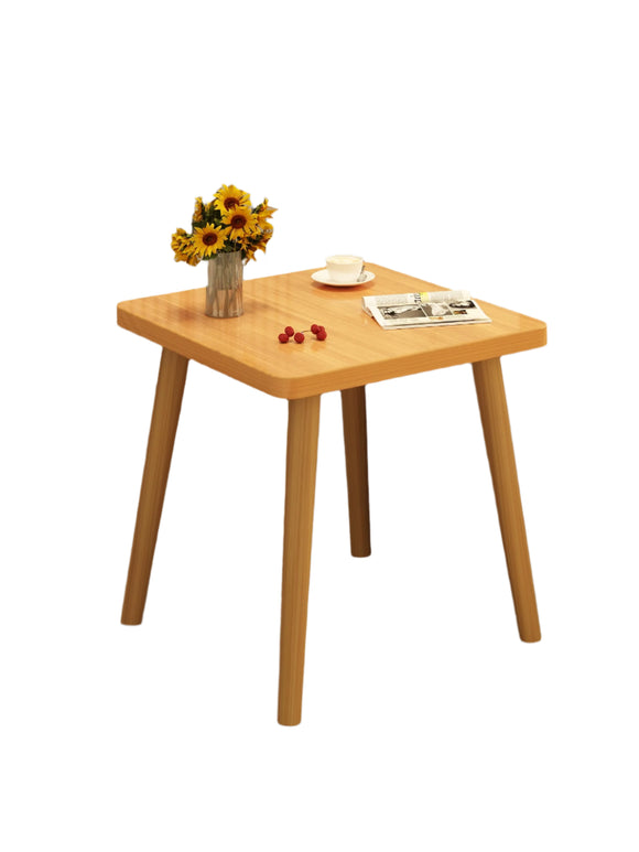NNETB Modern Small Square Coffee Table with Wood Legs