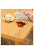 NNETB Modern Small Square Coffee Table with Wood Legs