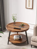 NNETB Nordic Walnut Double-Layer Coffee Table