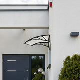 NNEMB 1x1m Aluminium Exterior Awning, Black DIY External UV Rain Protection Clear Polycarbonate Canopy Cover