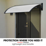 NNEMB 1x1m Aluminium Exterior Awning, Black DIY External UV Rain Protection Clear Polycarbonate Canopy Cover
