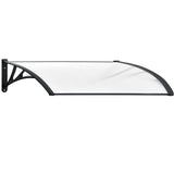 NNEMB 1x1m Aluminium Exterior Awning, Black DIY External UV Rain Protection Clear Polycarbonate Canopy Cover