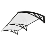 NNEMB 2x1m Aluminium Exterior Awning, Black DIY External UV Rain Protection Clear Polycarbonate Canopy Cover