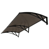 NNEMB 2x1m Aluminium Exterior Awning, Black DIY External UV Rain Protection Grey Tinted Polycarbonate Canopy Cover