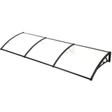 NNEMB 3x1m Aluminium Exterior Awning, Black DIY External UV Rain Protection Clear Polycarbonate Canopy Cover
