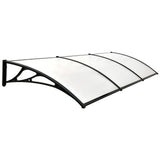 NNEMB 3x1m Aluminium Exterior Awning, Black DIY External UV Rain Protection Clear Polycarbonate Canopy Cover