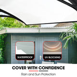 NNEMB 3x1m Aluminium Exterior Awning, Black DIY External UV Rain Protection Clear Polycarbonate Canopy Cover