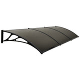 NNEMB 3x1m Aluminium Exterior Awning, Black DIY External UV Rain Protection Grey Tinted Polycarbonate Canopy Cover