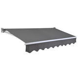 NNEMB 3x2.5m Retractable Folding Arm Awning, Powder Coated 6063 Aluminium, with Hand Crank, for Outdoor Patio