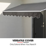 NNEMB 3x2.5m Retractable Folding Arm Awning, Powder Coated 6063 Aluminium, with Hand Crank, for Outdoor Patio