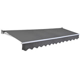 NNEMB 4x2.5m Retractable Folding Arm Awning, Powder Coated 6063 Aluminium, with Hand Crank, for Outdoor Patio