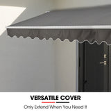NNEMB 4x2.5m Retractable Folding Arm Awning, Powder Coated 6063 Aluminium, with Hand Crank, for Outdoor Patio