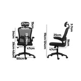 NNEED Office Chair with Mesh Padding Headrest Armrest Black