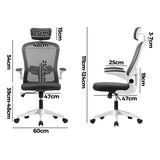 NNEED Mesh Office Chair Executive Seat Racing Tilt DGY&WH