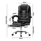 NNEED Massage Office Chair PU Leather with Footrest Black