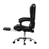 NNEED Massage Office Chair PU Leather with Footrest Black