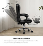 NNEED Massage Office Chair PU Leather with Footrest Black