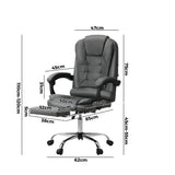 NNEED Massage Office Chair PU Leather with Footrest Grey