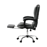 NNEED Massage Office Chair PU Leather with Footrest Grey