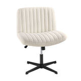 NNEED Mid Back Office Chair Wide Seat Sherpa White