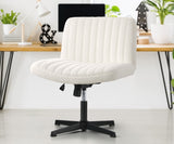 NNEED Mid Back Office Chair Wide Seat Sherpa White