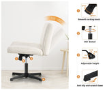 NNEED Mid Back Office Chair Wide Seat Sherpa White