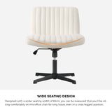 NNEED Mid Back Office Chair Wide Seat Sherpa White