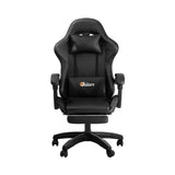 NNEED Gaming Chair with Footrest and Massage Pillow Black