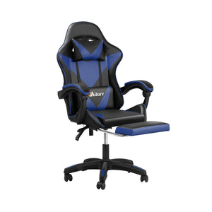 NNEED Gaming Chair with Footrest and Massage Pillow Black&Blue