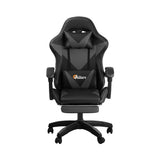NNEED Gaming Chair with Footrest and Massage Pillow Black&Grey