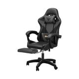 NNEED Gaming Chair with Footrest and Massage Pillow Black&Grey