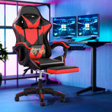 NNEED Gaming Chair with Footrest and Massage Pillow Black&Red