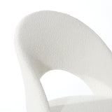 NNEED Hollow Armless Home Office Chair Boucle White&Gold