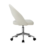 NNEED Hollow Armless Home Office Chair Boucle White&Silver