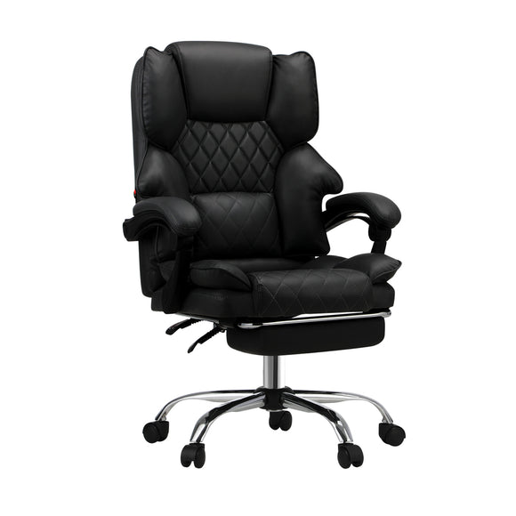 NNEED Massage Office Chair PU Footrest Black