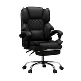 NNEED Massage Office Chair PU Footrest Black