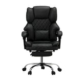 NNEED Massage Office Chair PU Footrest Black