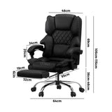 NNEED Massage Office Chair PU Footrest Black