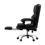 NNEED Massage Office Chair PU Footrest Black