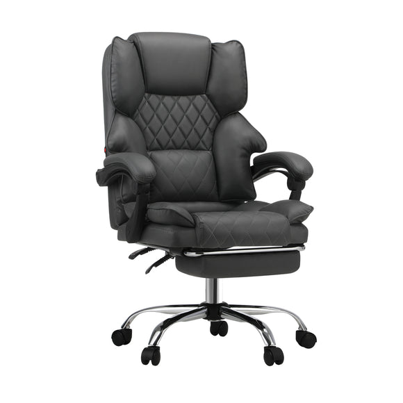 NNEED Massage Office Chair PU Footrest Grey