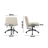 NNEED Mid Back Office Chair Wide Seat with Wheels Linen Beige