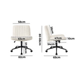 NNEED Mid Back Office Chair Wide Seat with Wheels Sherpa White