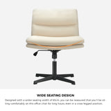 NNEED Mid Back Armless Office Chair Wide Seat Linen Beige